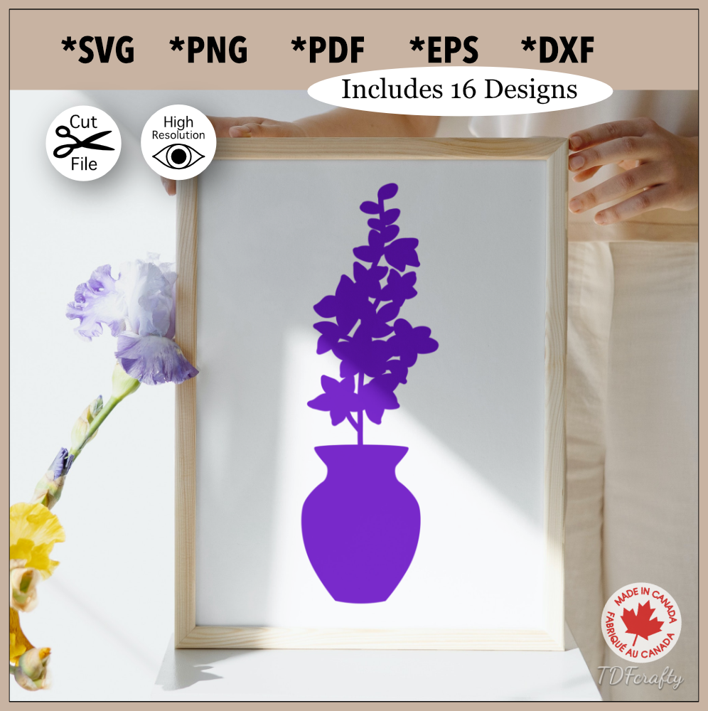 Floral Pots Silhouette Bundle