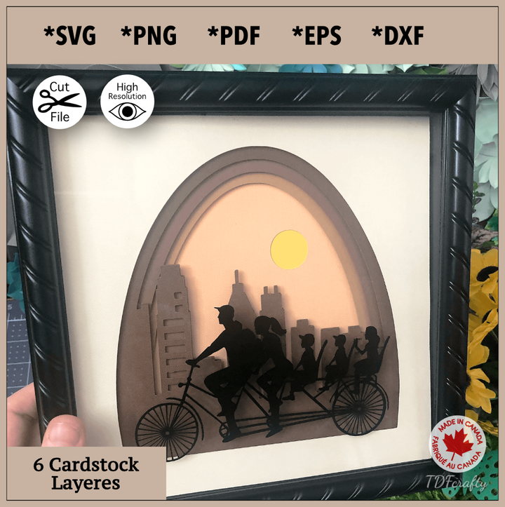 Escena en capas 3D de paseo en bicicleta