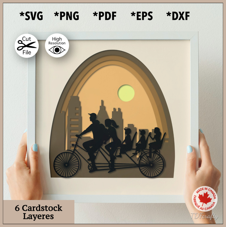 Escena en capas 3D de paseo en bicicleta