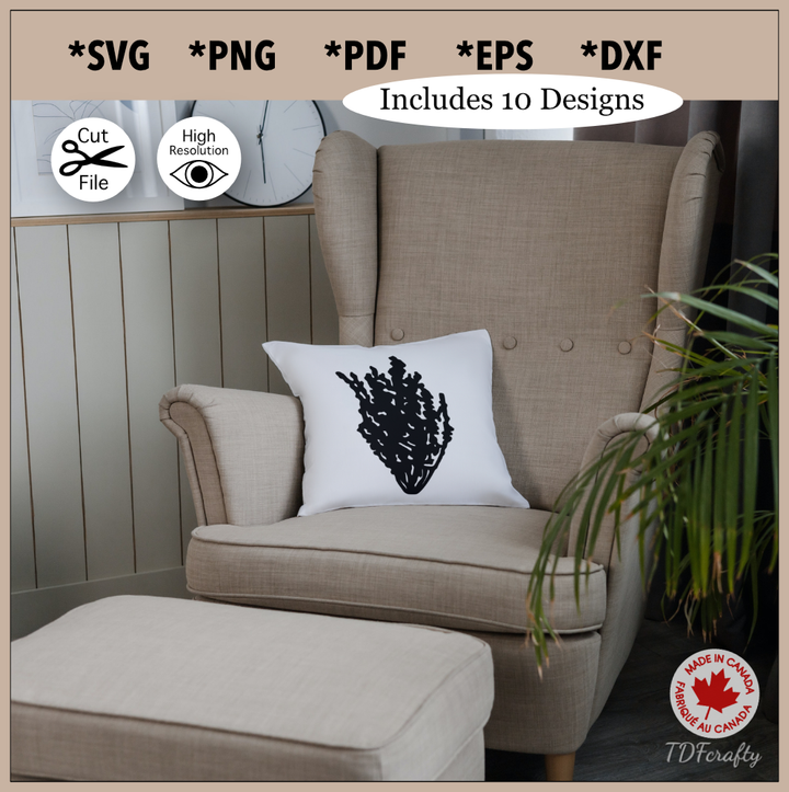 Paquete de silueta de arbustos