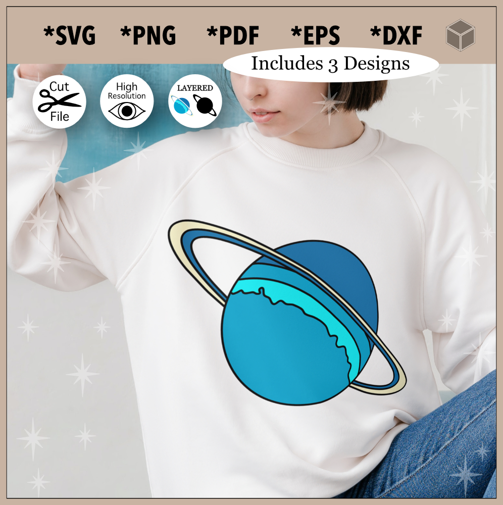 Conjunto de colores y contornos de Urano