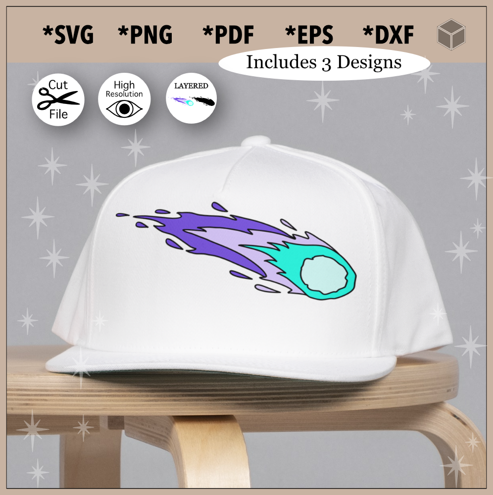 Conjunto de colores y contornos de cometa