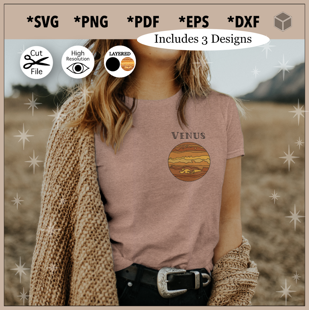 Conjunto de colores y contornos de Venus