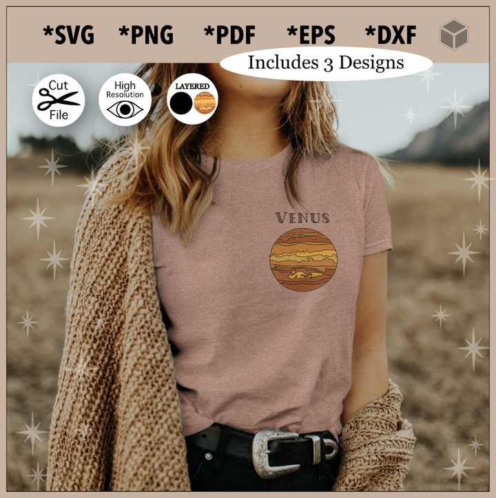 Conjunto de colores y contornos de Venus