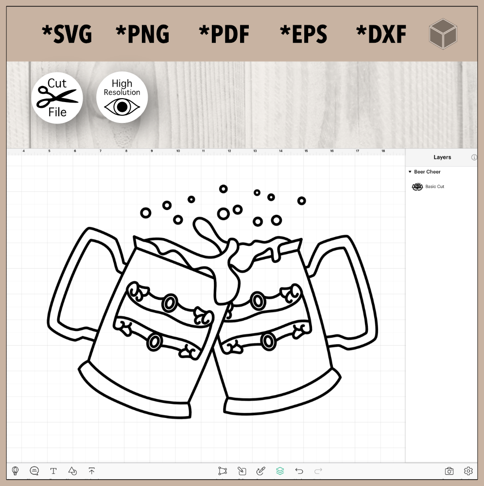 Beer Cheer Outline
