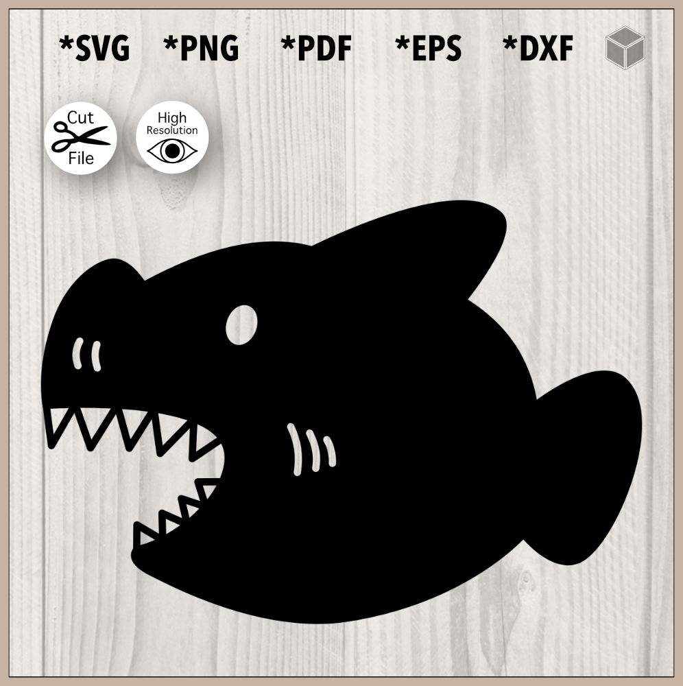 silueta de tiburón de dibujos animados