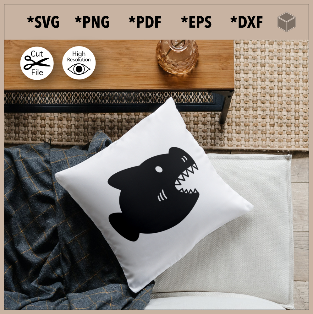 silueta de tiburón de dibujos animados