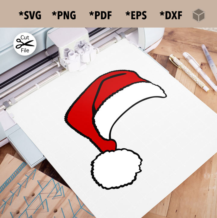 Big Pom-Pom Red Santa Hat