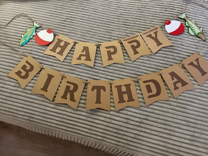 Happy Birthday Banner Fishing Theme