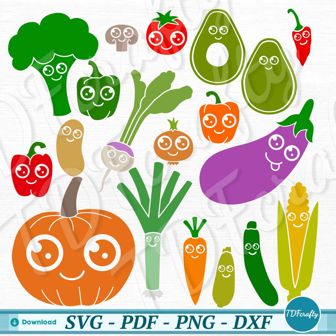 Cartoon Vegetables Silhouette Bundle