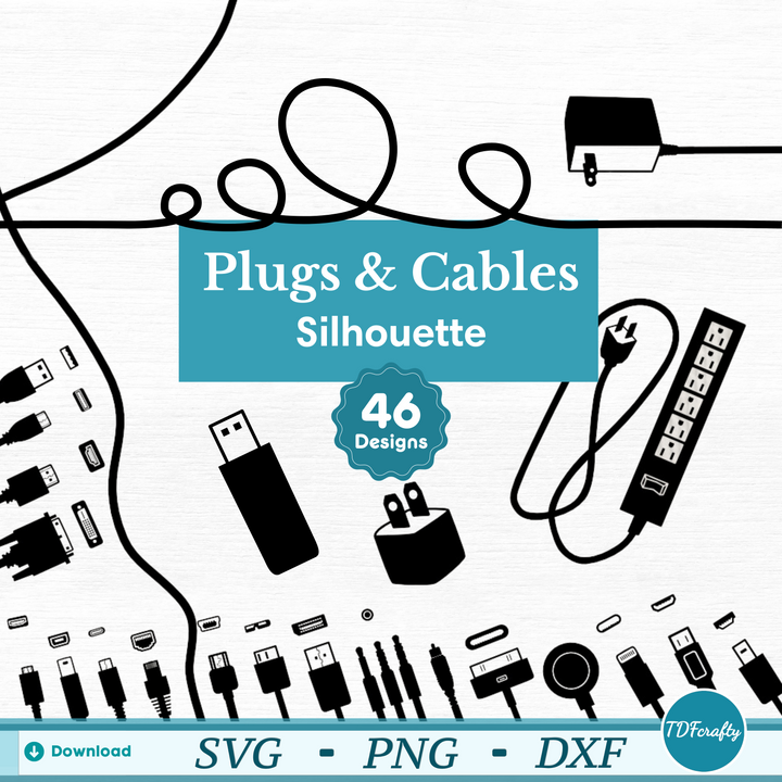 Paquete de siluetas de cables electrónicos