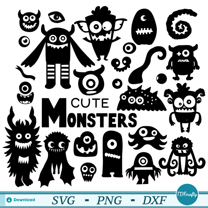 Cute Monsters Silhouette Bundle