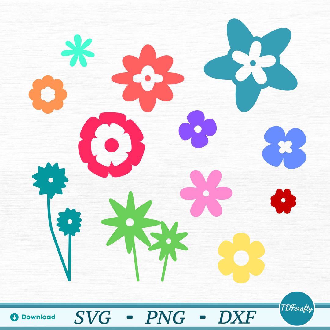 Cartoon Flowers Pack Silhouette