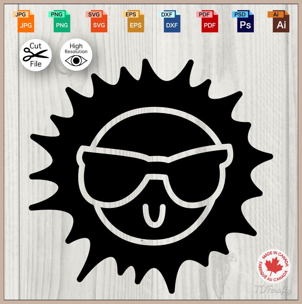 Sun wearing Glasses Silhouette