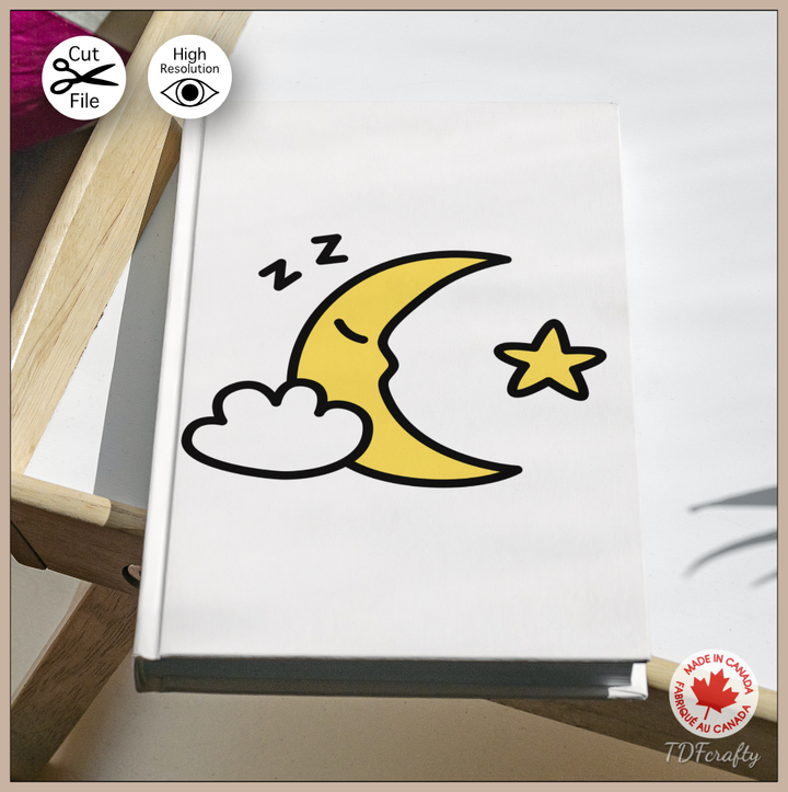 Sleeping Moon Color and Outline