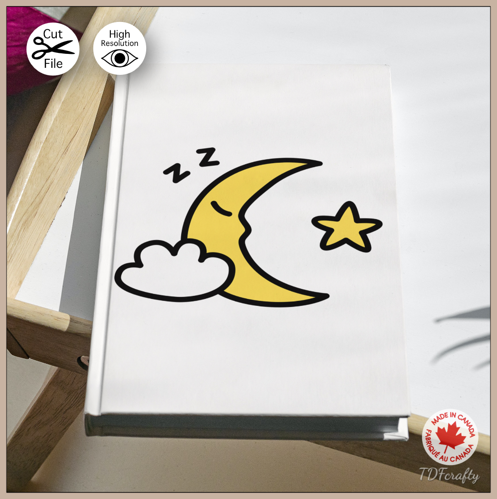 Sleeping Moon Color and Outline