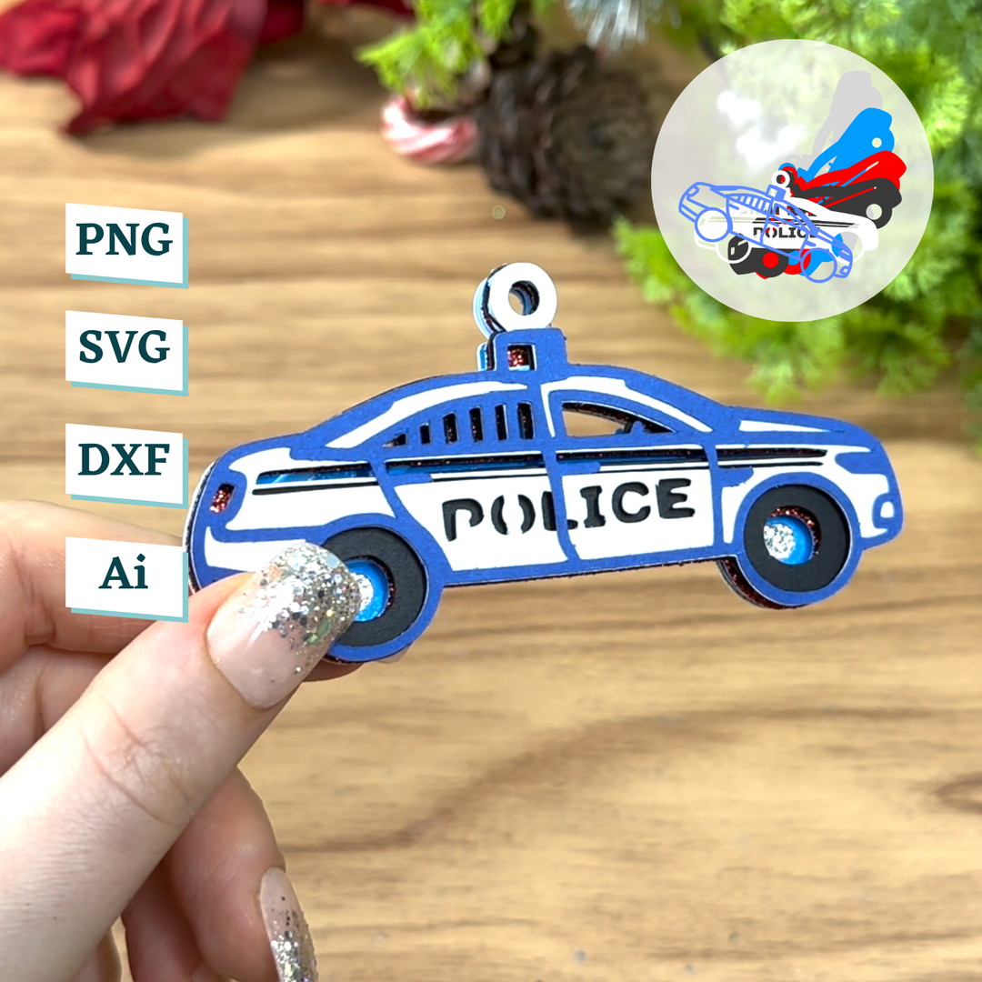Police Car Ornament Template