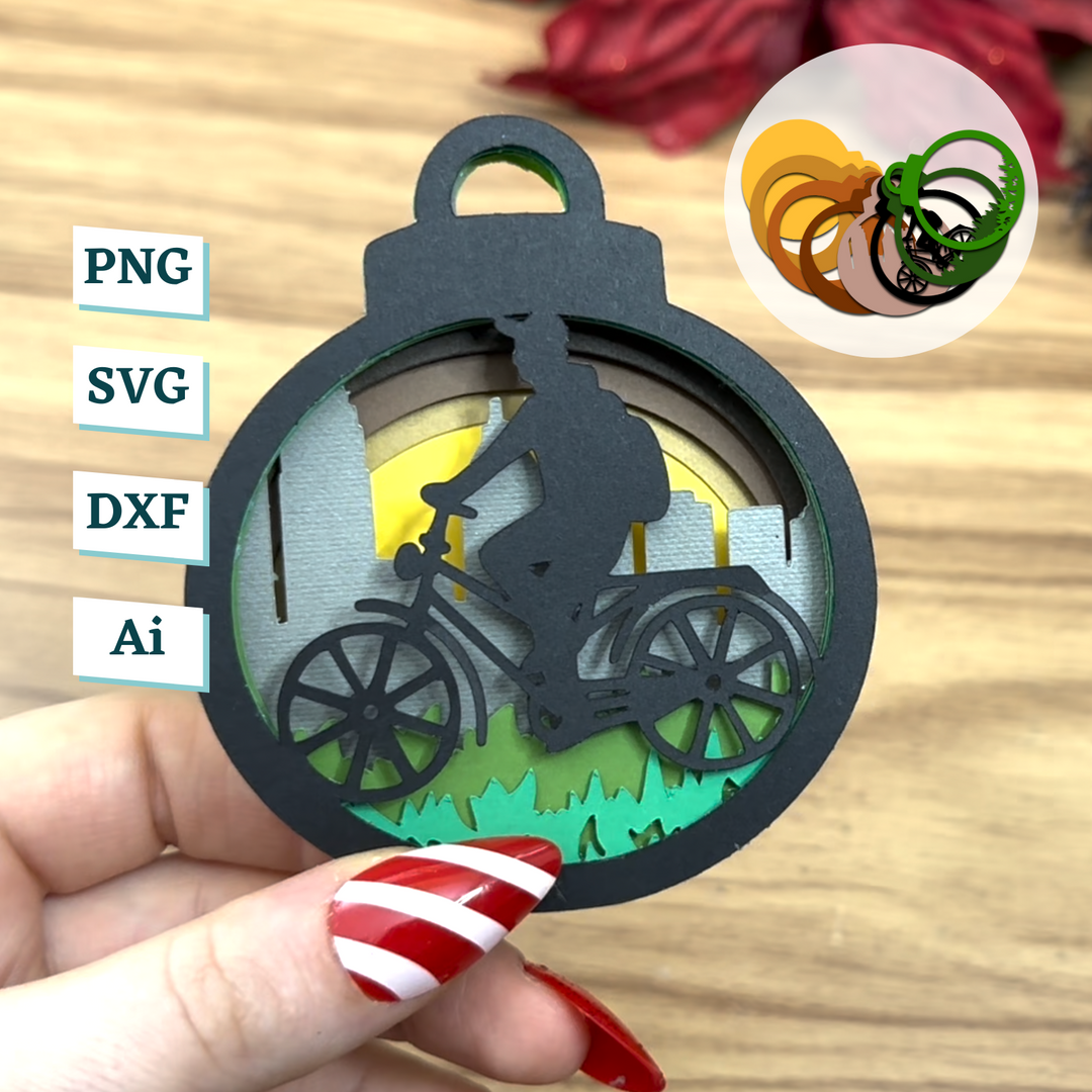 Bicycle Ride Ornament Template