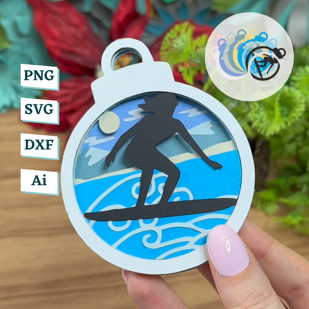 Surfer Ornament Template