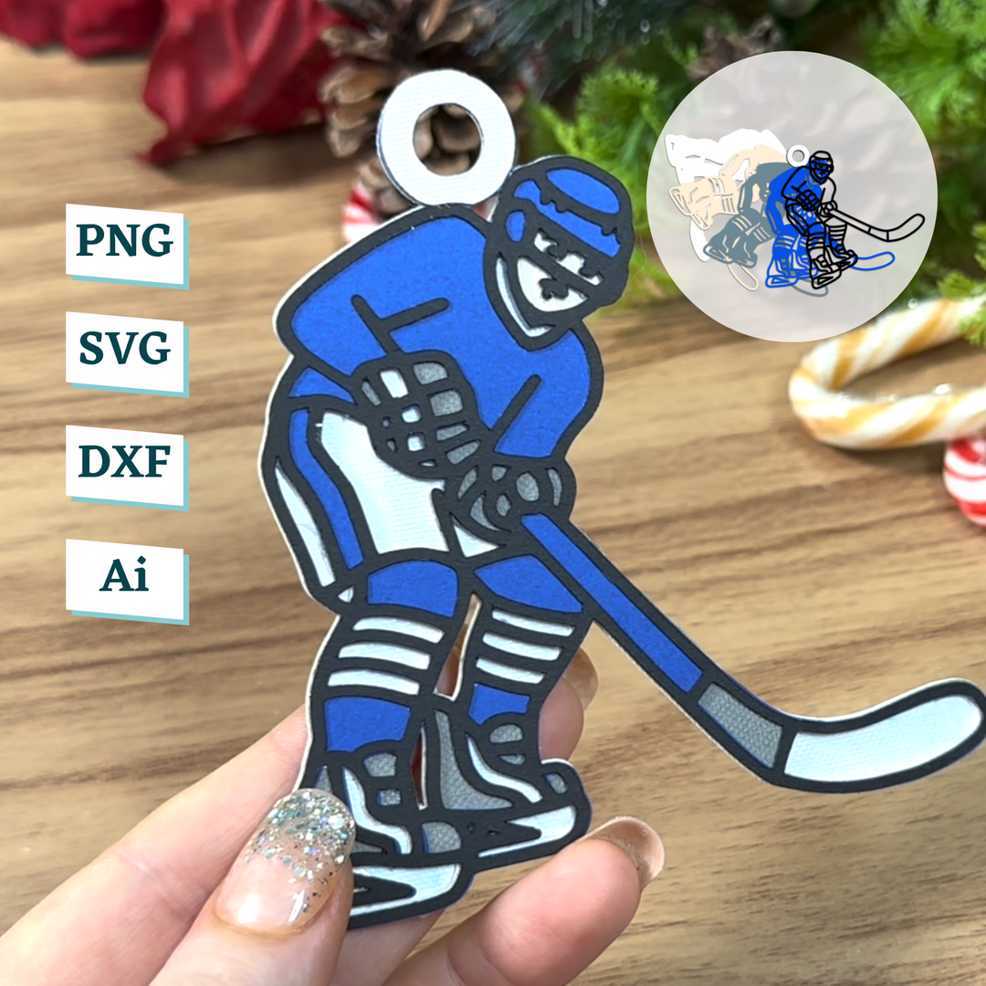 Hockey Player Ornament Template