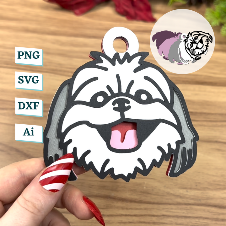 Shih Tzu Dog Ornament Template