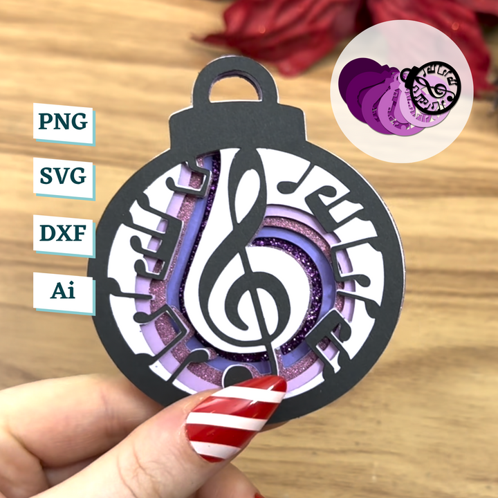 Music Notes Ornament Template