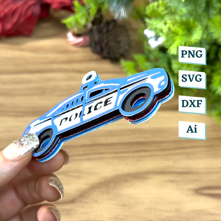 Police Car Ornament Template