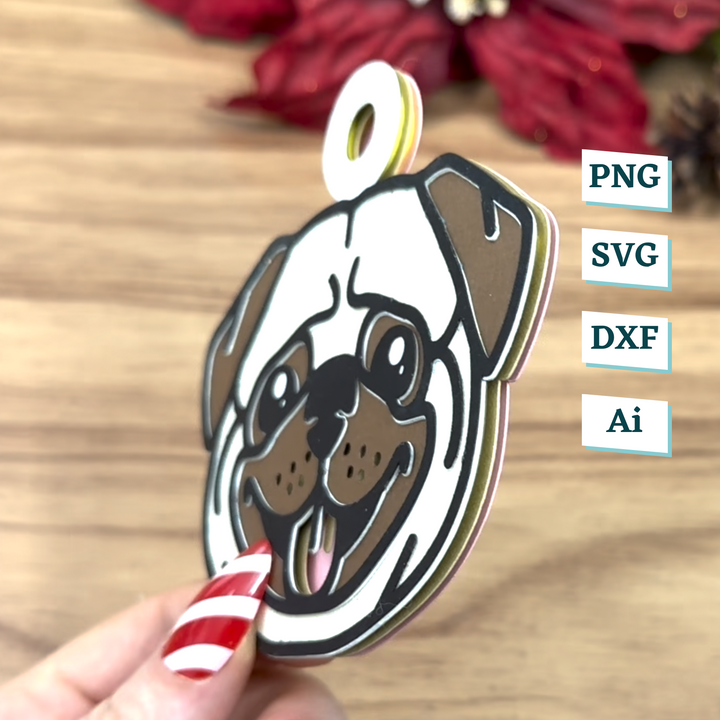 Pug Dog Ornament Template