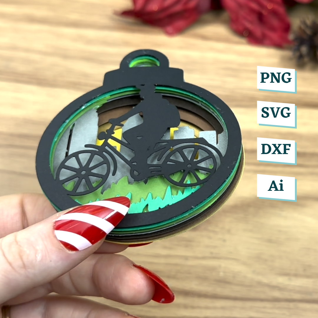 Bicycle Ride Ornament Template