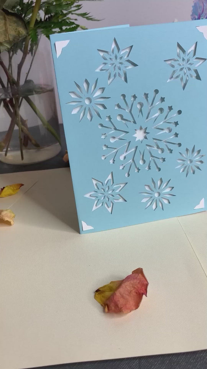 Plantilla de tarjeta de invierno de copo de nieve