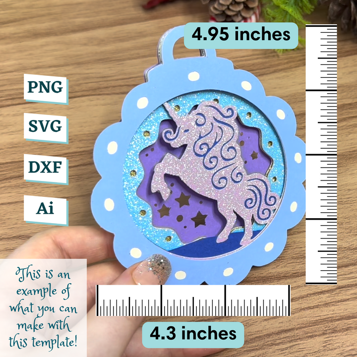 Unicorn Ornament Template