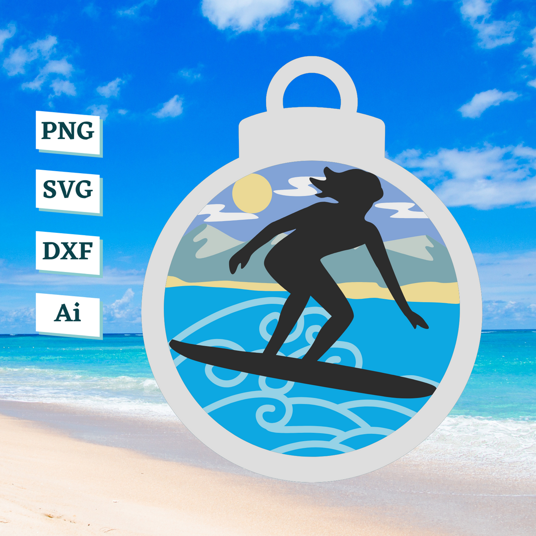 Surfer Ornament Template