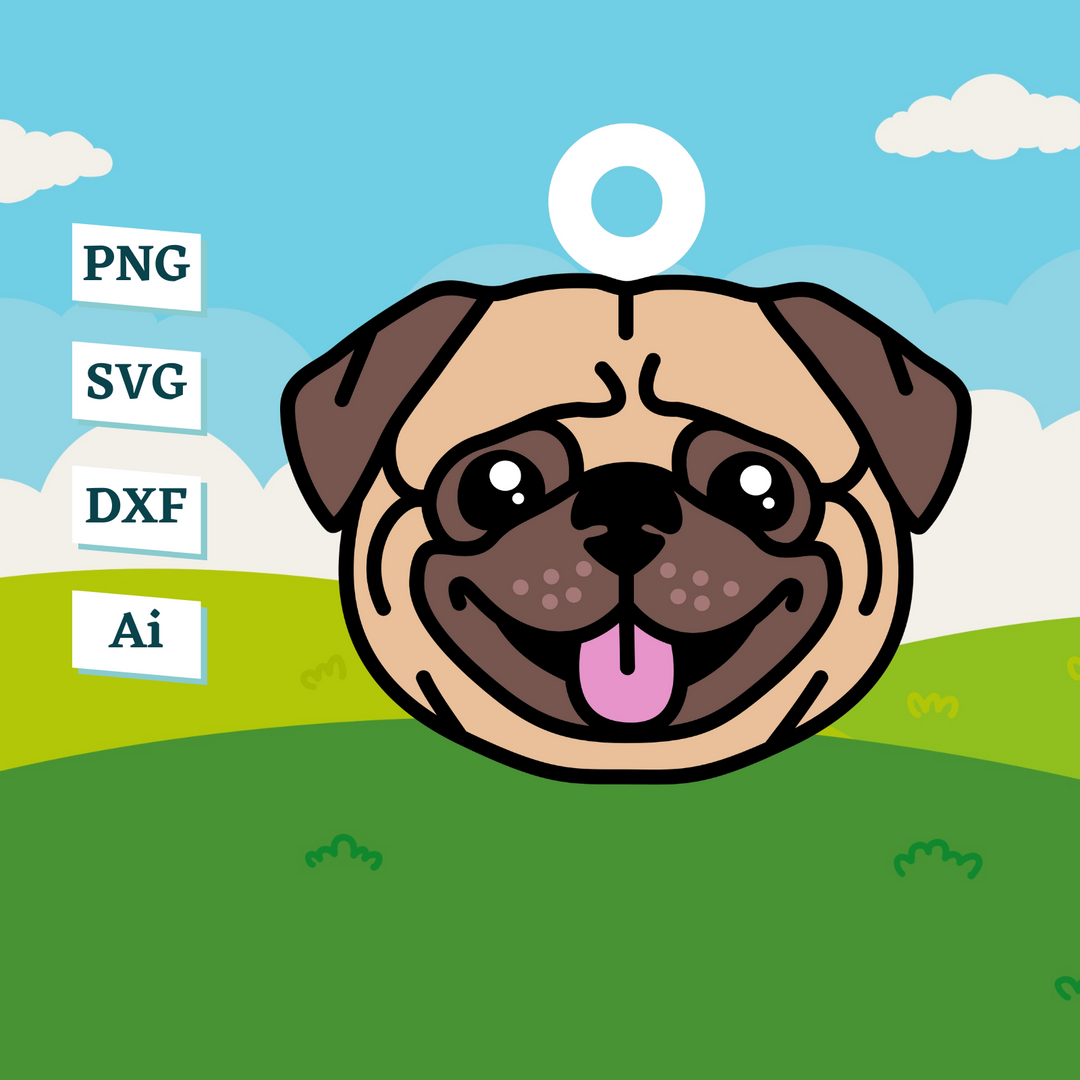 Pug Dog Ornament Template