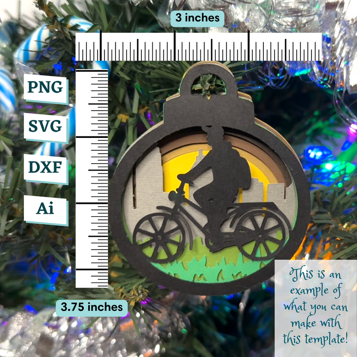 Bicycle Ride Ornament Template