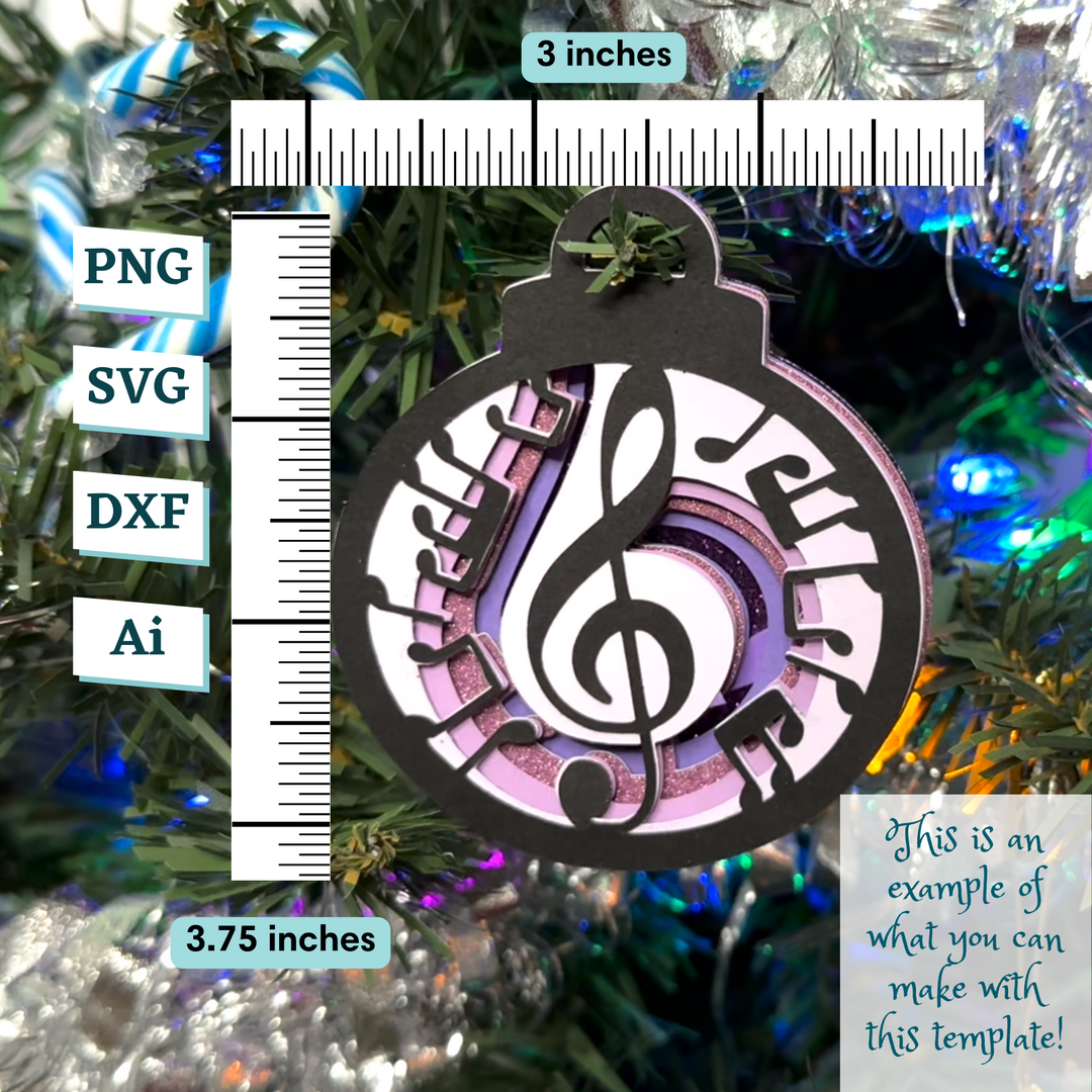 Music Notes Ornament Template