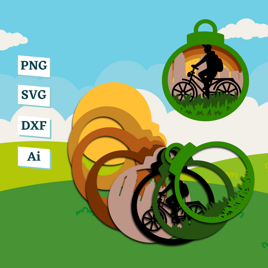 Bicycle Ride Ornament Template