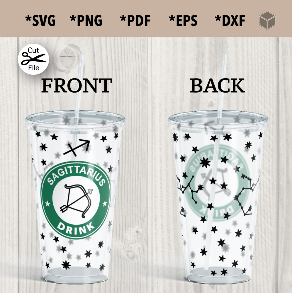 Sagittarius Cup Wrap SVG for 24 oz Cold Cups