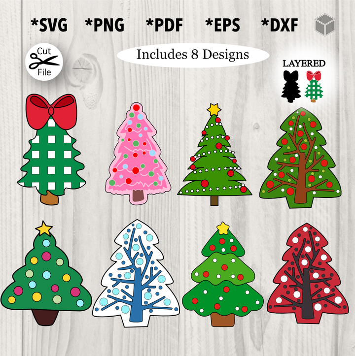 Christmas Tree Bundle of 8