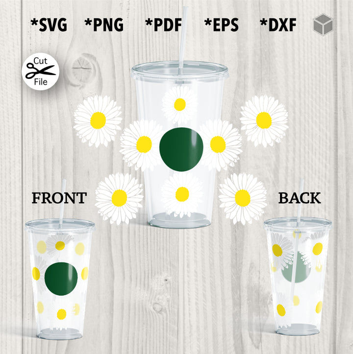 Daisy Flower Cold Cup Wrap