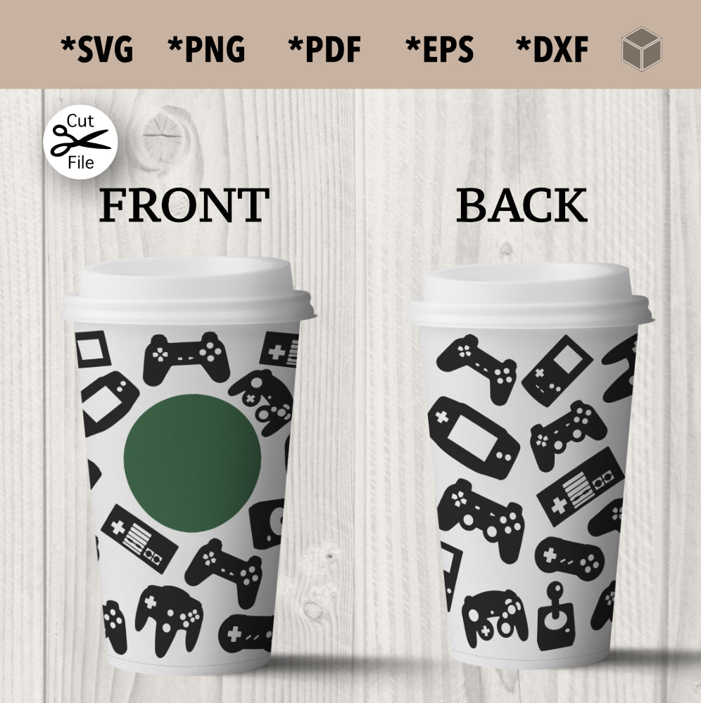 Gamer Hot Cup Wrap Template