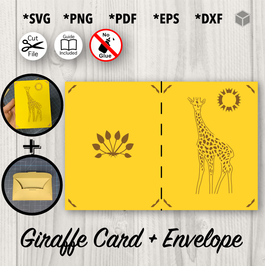 Giraffe Card and Envelope Template
