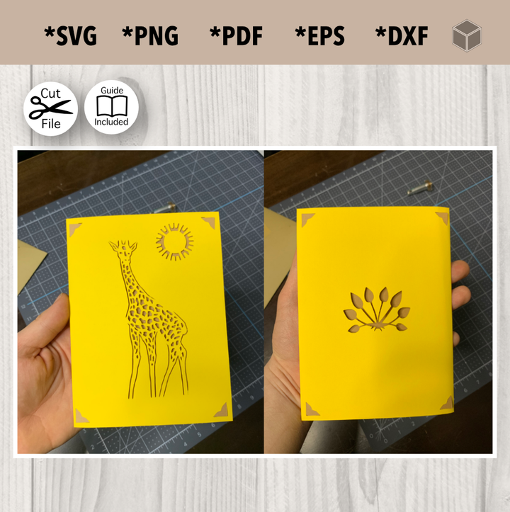 Giraffe Birthday Card Template