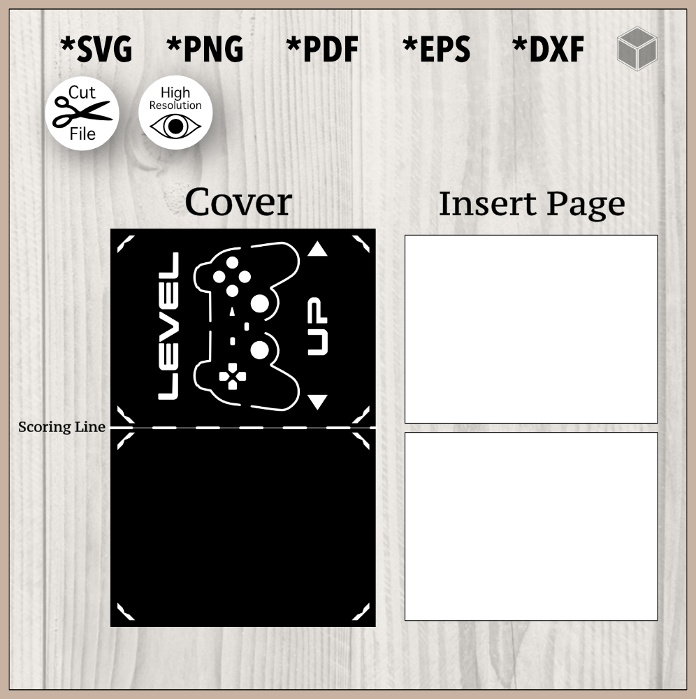 Level Card Design Level Up Card + Envelope Template SVG File | The Digital Files – Mr ...