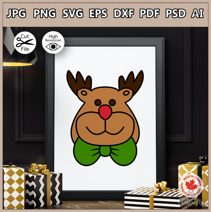 Reindeer Cartoon Face