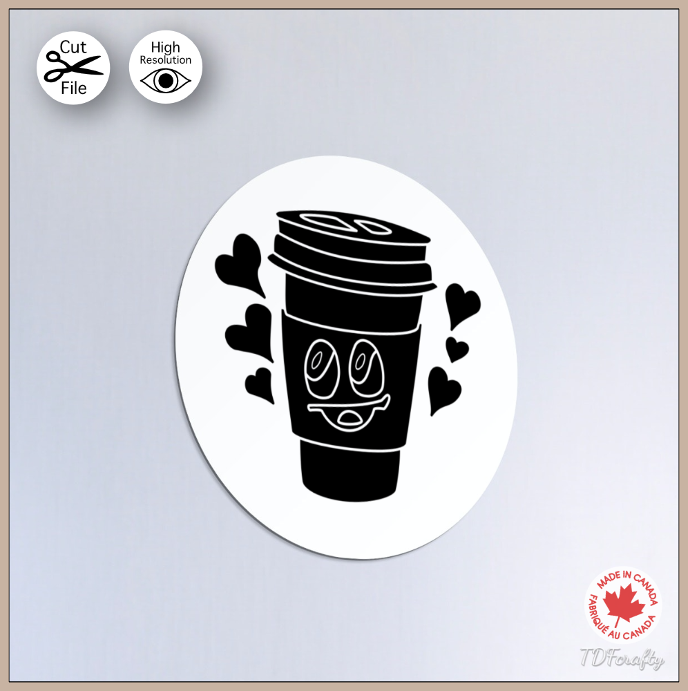 Cheerful To Go Coffee Cup Silhouette