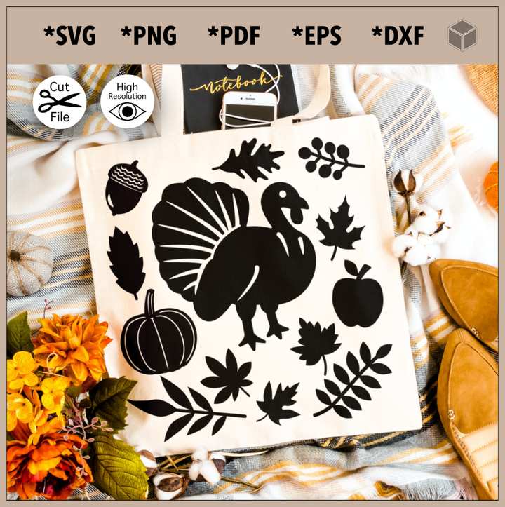 Festive Turkey Silhouette Bundle