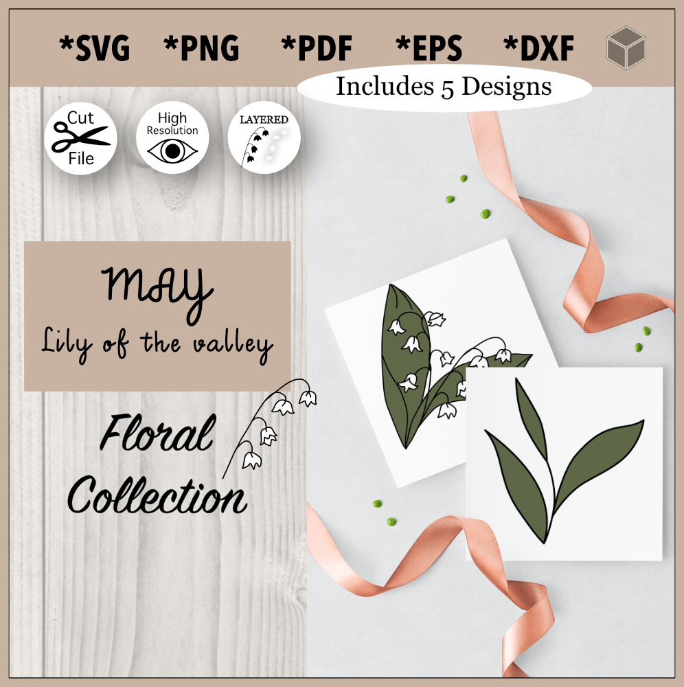 Conjunto de ilustración de flor de lirio de mayo
