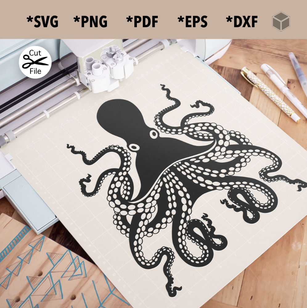 Detailed Octopus Silhouette
