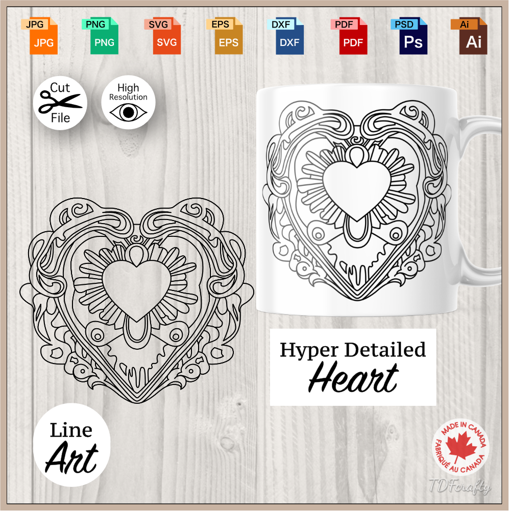Heart shaped paper cut valentines in SVG, DXF, EPS and PNG