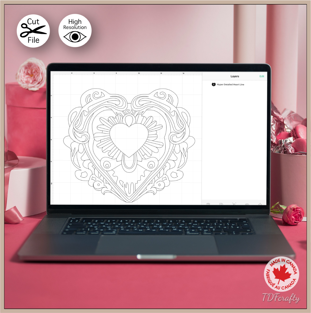 Hyper Detailed Heart svg, dxf, eps, psd, ai, jpg, pdf, png. Fantasy Magic Ice Heart Cut File Valentine’s Day Design, Water Waves Crystal Love, Melting Romantic Vector